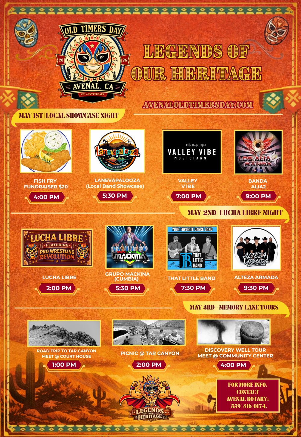 Old Timers Day Weekend Schedule